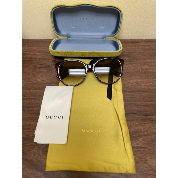 Gucci Accessories - Gucci Havana Sunglasses GG0631S Tortoise Brown Gradient 56-18-145 Logo Cat Eye